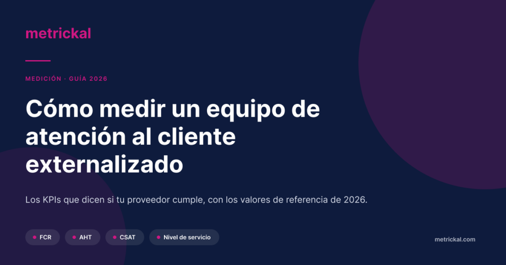 Cómo medir un equipo de atención al cliente externalizado con los KPIs de referencia de 2026